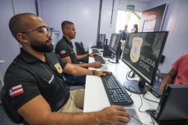 A unidade montada no local conta com atendimento direto à população e atuação do Posto SERVIR