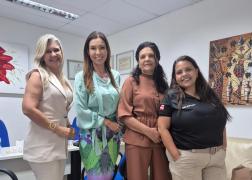 Comitiva liderada pela diretora do Departamento de Proteção à Mulher, Cidadania e Pessoas Vulneráveis  (DPMCV) realizou encontros e alinhamentos de ações