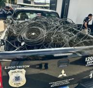 O material foi localizado em três endereços e será restituído ao poder público municipal