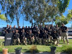 Policiais participantes da ação