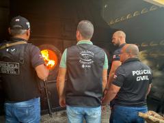 É a primeira vez que as unidades realizam a destruição de entorpecentes apreendidos