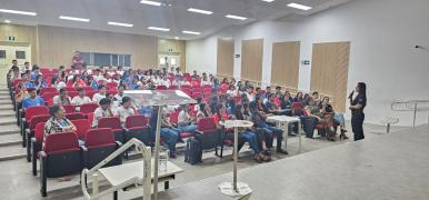 Atuação integrada entre Polícia Civil e Cejusc leva conscientização sobre o combate à violência doméstica para estudantes de Euclides da Cunha