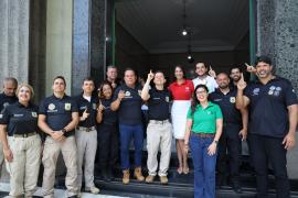 Os servidores foram recepcionados pelo Delegado Geral André Viana e pelo você governador Geraldo Júnior