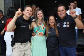 Os servidores foram recepcionados pelo Delegado Geral André Viana e pelo você governador Geraldo Júnior