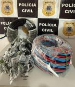 Suspeito anunciava nas redes sociais a venda de fios e conectores com identificação da concessionária