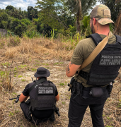 Ação policial resultou na prisão de um suspeito e na apreensão de materiais utilizados no crime