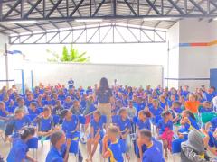 Cerca de 200 crianças participaram do encontro relacionado ao Dia Nacional de Combate ao Abuso e à Exploração Sexual de Crianças e Adolescentes