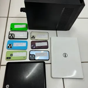 Dispositivos apreendidos na delegacia