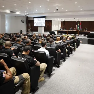 Policiais civis em workshop no TJBA