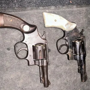 Revólveres apreendidos