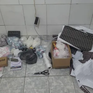 Materiais apreendido em delegacia