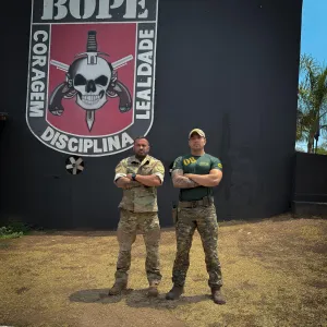 na foto, IPC Douglas Pithon em local de treinamento