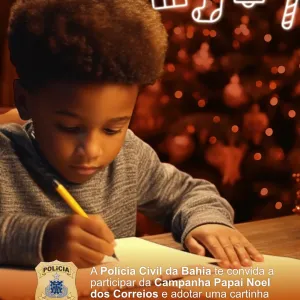 Criança escrevendo a cartinha 