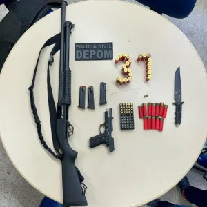 Armas e munições de autor de violência doméstica apreendidas