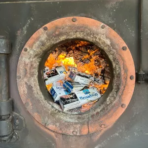 Mais de 65 mil maços de cigarros apreendidos são incinerados em Santo Antônio de Jesus