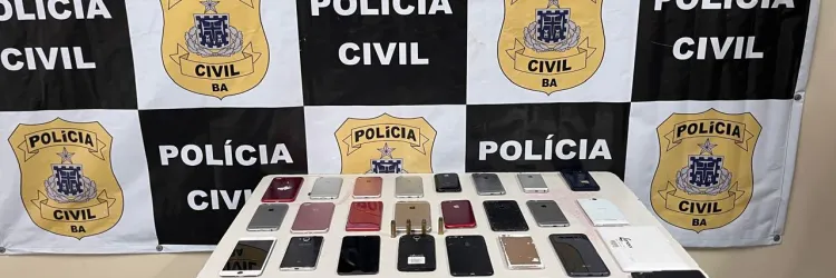 Celulares apreendidos na delegacia