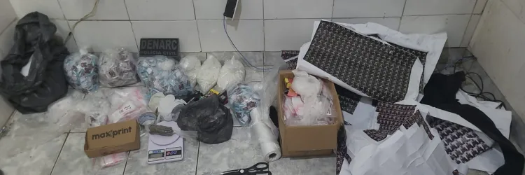 Materiais apreendido em delegacia