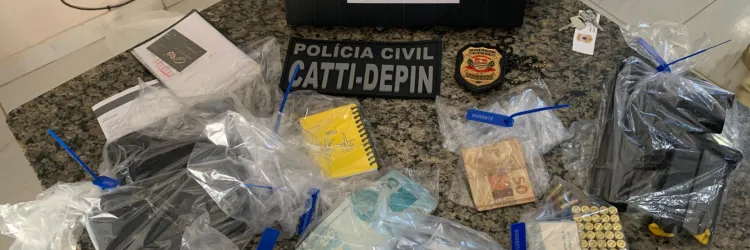 Material apreendido e apresentado na DT