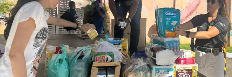 Alimentos e materiais de limpeza e higiene pessoal foram arrecadados por servidores da Central de Flagrantes 