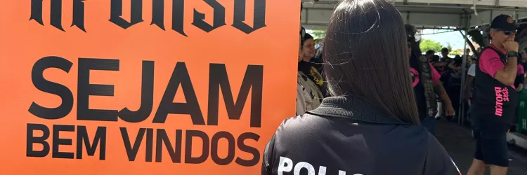 Ação integrou campanha de prevenção à violência contra a mulher durante evento que reúne motociclistas de todo o país