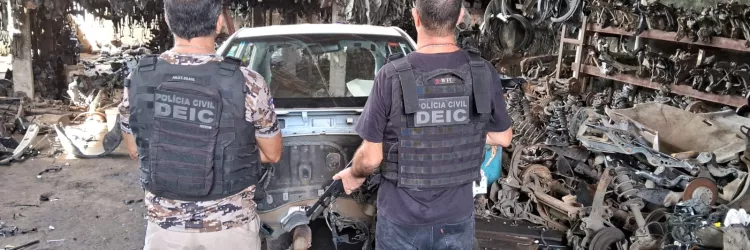 Policiais em desmanche de veículos