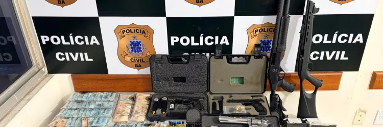 Operação apreende oito armas de fogo e autua dois suspeitos em flagrante em Eunápolis