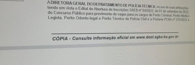 publicação do DO