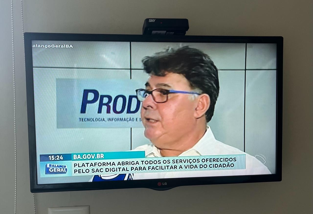 Ba.gov.br, plataforma desenvolvida pela Prodeb, é destaque do programa Balanço Geral, da Record 