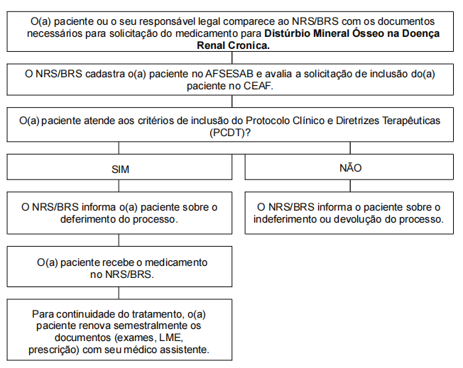 Fluxo de acesso para Núcleos Regionais de Saúde (NRS) e/ou Bases Regionais de Saúde (BRS) - Antigas Dires