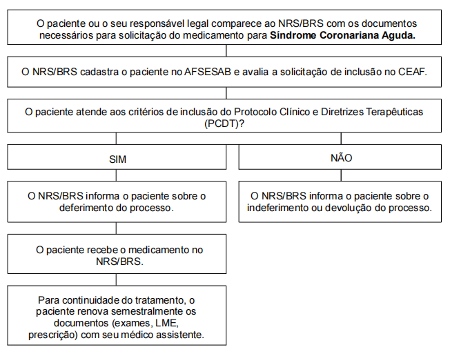 Fluxo de acesso para Núcleos Regionais de Saúde (NRS) e/ou Bases Regionais de Saúde (BRS) - Antigas Dires