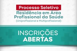 Inscricoes abertas residencia multiprofissional