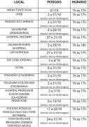 Calendário Outubro Rosa