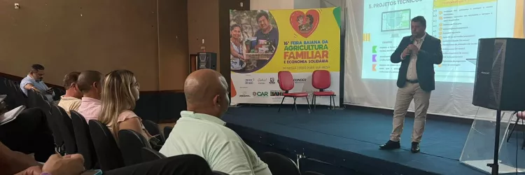 SDE apresenta estratégia dos “Projetos Indutores” para equipe do PAS Nordeste na Bahia. O órgão expôs a ação dentro da 16ª Feira Baiana da Agricultura Familiar e Economia Solidária (FEBAFES)