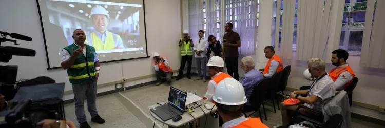 Ponte Salvador-Itaparica: governador acompanha avanço e movimentação no canteiro de São Roque Paraguaçu, em Maragogipe
