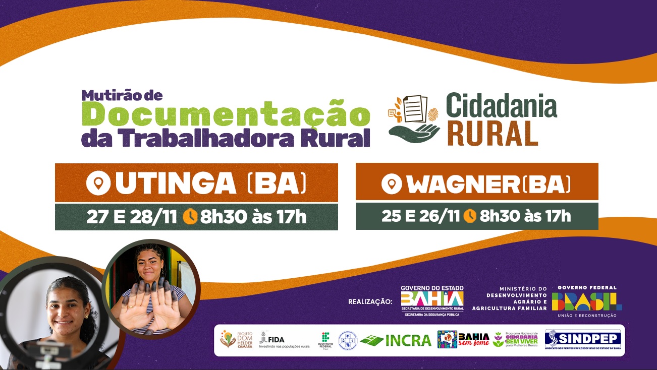 SDR e MDA garantem direitos na Chapada Diamantina, com chegada do Cidadania Rural em Wagner e Utinga