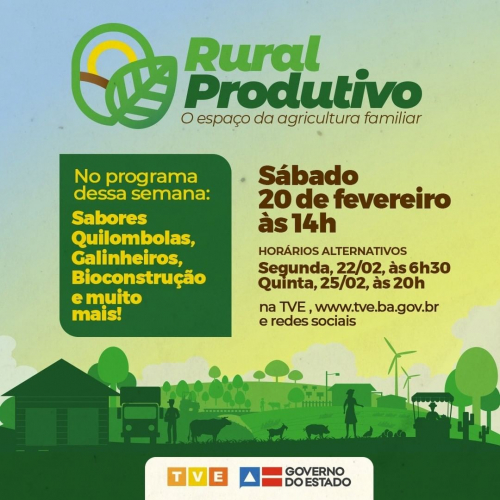 Sabores quilombolas, galinheiros e bioconstrução no Rural Produtivo na TVE
