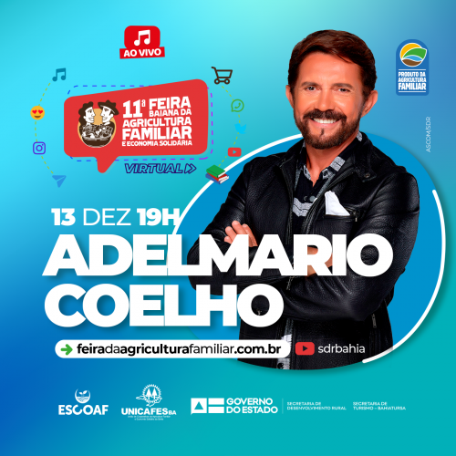 Feira da Agricultura Familiar comemora Dia Nacional do Forró com live de Adelmario Coelho