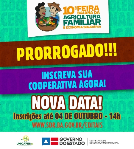 Prorrogadas as inscrições para a 10ª Feira Baiana da Agricultura Familiar