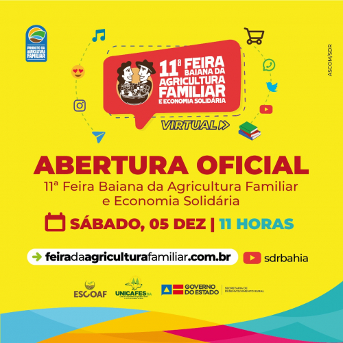 Feira Baiana da Agricultura Familiar e Economia Solidária começa neste sábado (05)