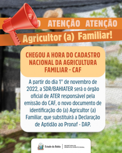Cadastro Nacional da Agricultura Familiar passa a substituir a DAP