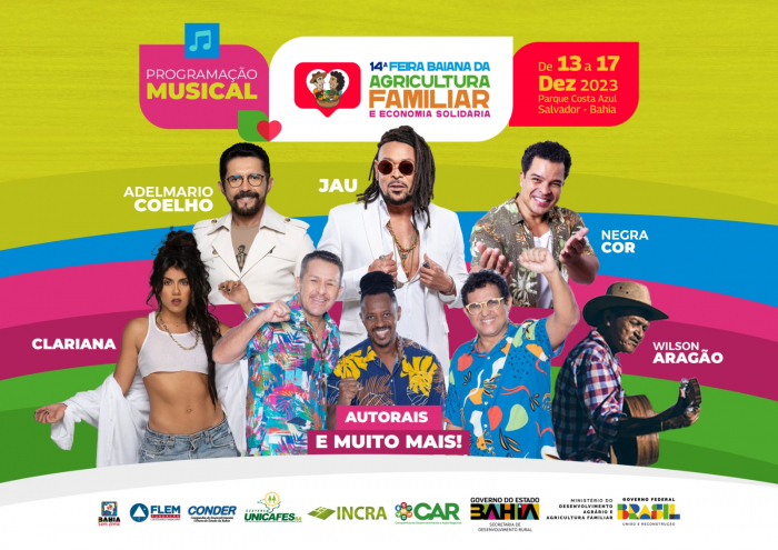 ​    ​Feira Baiana da Agricultura Familiar vai reunir grandes atrações da música brasileira  