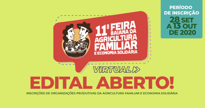 Inscrições para Feira Baiana da Agricultura Familiar e Economia Solidária terminam na terça-feira, 13 de outubro