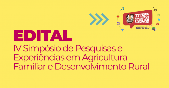 Inscrições para o 4º Simpósio de Pesquisas e Experiências em Agricultura Familiar podem ser feitas até 21/11