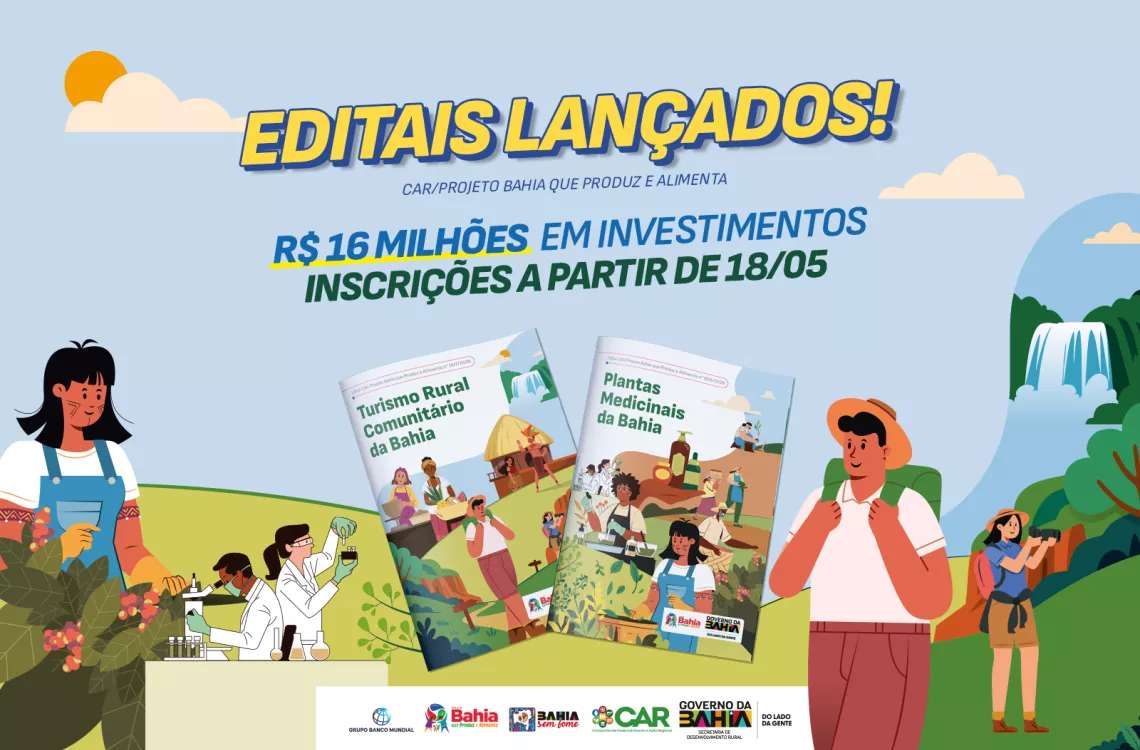 Governo da Bahia lança editais inéditos de R$ 16 milhões para fortalecer plantas medicinais e turismo rural comunitário