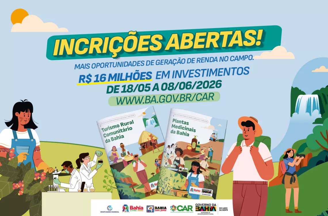 Governo da Bahia abre inscrições para editais que fortalecem turismo rural e plantas medicinais
