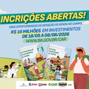 Governo da Bahia abre inscrições para editais que fortalecem turismo rural e plantas medicinais