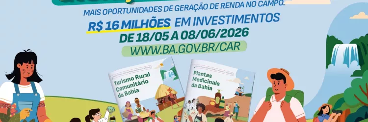 Governo da Bahia abre inscrições para editais que fortalecem turismo rural e plantas medicinais