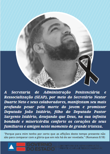SEAP manifesta pesar pela morte do Deputado João Isidório