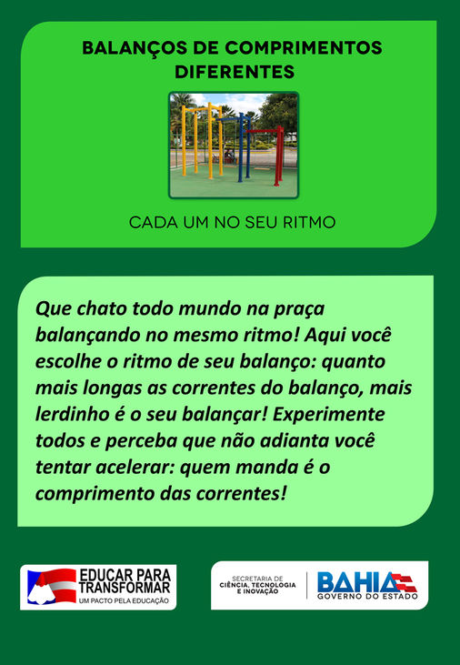 Balanços de Comprimentos diferentes