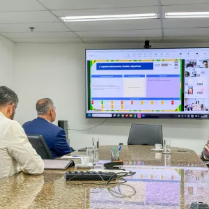 Reunião online do planejamento da Copa do Mundo Feminina FIFA 2027.